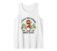 I Teach Tiny Human's About Jesus Bible School Teacher Tank Top