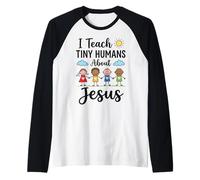 I Teach Tiny Humans About Jesus - Religious Education Tutor Raglan Baseball Tee
