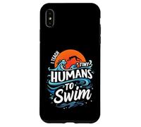 I Teach Tiny Humans To Swim Instructor Retro Wavy Swimming Case for iPhone XS Max