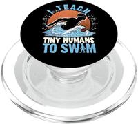 I Teach Tiny Humans To Swim Retro Wavy Swimming Coach PopSockets PopGrip for MagSafe