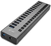 i-tec Powered USB Hub, USB 3.0 Hub with 16 Ports Dedicated to Charging with On/Off Switches - USB 3.0 Hub with External Power Supply 90W
