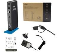 i-tec USB 3.0/USB-C Dual Docking Station for Tablets und Notebooks - 2x HDMI Full HD+, 4x USB 2.0, 2x USB 3.0, Gigabit Ethernet, Audio/Mic, Compatible with Windows, macOS, Linux Black