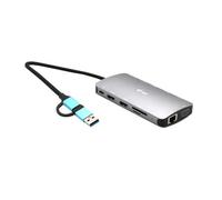 i-tec USB 3.0 USB-C/Thunderbolt 3x Display Metal Nano Dock with LAN + Power Delivery 100 W Wired USB 3.2 Gen 1 (3.1 Gen 1) Type-A + Type-C 100 W 101001000 Mbit/s Silver MicroSD (TransFlash) SD