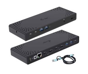 i-tec USB-A/-C TB Dual Dock Dual Display Dock PD 100W