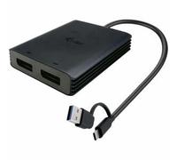 i-tec USB-A/USB-C Dual 4K/60 Hz DisplayPort Video Adapter