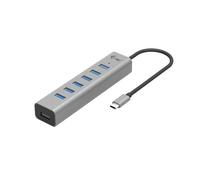 i-tec USB-C hub 7-Port - 30 cm Cable, 7X USB-A 3.2 Gen1 with BC 1.2 Fast Charging Support (up to 7.5 W per Port)