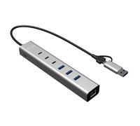 i-tec USB-C/USB-A Metal HUB 6 port (3x USB-C, 3x USB-A), LAN, Power Delivery 85W