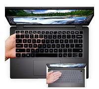 i-Tensodo 2PCS Keyboard Cover for Dell Latitude 14'' 7420 7410 5420, Dell Latitude 7520 15.6''/Dell Latitude 9000 9510 9520 9420 Keyboard Protective Cover-Black+Clear