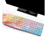i-Tensodo Keyboard Cover for Logitech MK200 MK260 MK270 MK275 MK295 & K200 K260 K270 Keyboards, US Layout - Dazzling Multicolor Silicone Dust-Proof Washable Skin