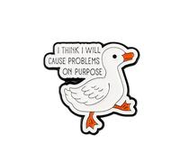 I Think I Will Cause Problems On Purpose Pin Brooch, Silly Goose Meme Enamel Pin, Funny Gift For Sarcastic Friend Coworker Sassy Girl Women, Dark Humor Brooches, Internet Culture Lapel Badge, Viral