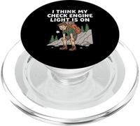 I Think My Check Engine Light Is On Funny Hiking Graphic PopSockets PopGrip for MagSafe