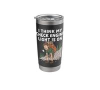 I Think My Check Engine Light is On Funny Hiking Graphic Stainless Steel Insulated Tumbler