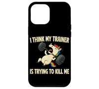 I Think My Trainer Is Trying To Kill Me Funny Gymer Unicorn Case for iPhone 12 Pro Max