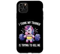 I Think My Trainer Is Trying To Kill Me Funny Unicorn Gym Case for iPhone 11 Pro Max