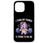 I Think My Trainer Is Trying To Kill Me Funny Unicorn Gym Case for iPhone 13 Pro Max