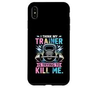 I Think My Trainer Is Trying To Kill Me Gym Workout Barbell Case for iPhone XS Max