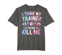 I Think My Trainer is Trying to Kill Me T-Shirt, Men's Big and Tall, Asphalt Grey, 2X Tall