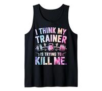 I Think My Trainer is Trying to Kill Me Tank Top, Men, Black, XX-Large