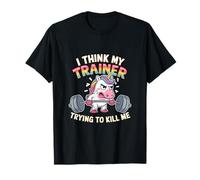 I Think My Trainer Is Trying To Kill Me Unicorn Workout T-Shirt