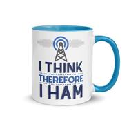I Think Therefore I HAM Radio Coffee Mug | Gift for Ham Radio Operator Ham Radio Gifts | Amateur Radio Gifts | Amateur Radio Mug