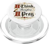 I Think Therefore I Pray Christian Faith Prayer Design PopSockets PopGrip for MagSafe