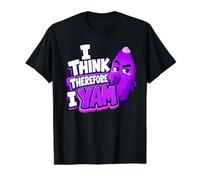 I Think Therefore I Yam Ube Pun Purple Yam Dad Joke Value Graphic T-Shirt, Men, Black, S