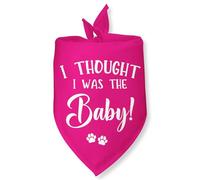 I Thought I was The Baby Dog Bandana Baby Announcement Dog Pregnancy Announcement Gender Reveal Bandanas for Dogs Pet Scarf for Small Medium Dogs & Cats (Pink)
