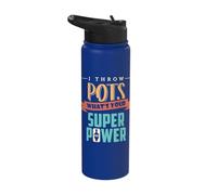 I Throw Pots What's Your Superpower Pottery Apparel Stainless Steel Insulated Water Bottle