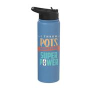 I Throw Pots What's Your Superpower Pottery Apparel Stainless Steel Insulated Water Bottle