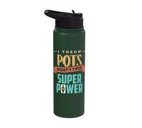 I Throw Pots What's Your Superpower Pottery Apparel Stainless Steel Insulated Water Bottle