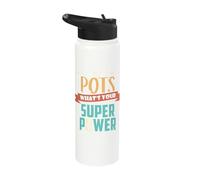 I Throw Pots What's Your Superpower Pottery Apparel Stainless Steel Insulated Water Bottle