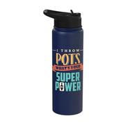 I Throw Pots What's Your Superpower Pottery Apparel Stainless Steel Insulated Water Bottle