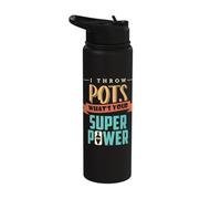 I Throw Pots What's Your Superpower Pottery Apparel Stainless Steel Insulated Water Bottle