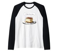 I Tira Miss You Cute Tiramisu Pun Cartoon Funny Dessert Art Raglan Baseball Tee