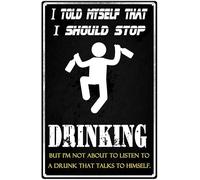 I Told Myself That I Should Stop Drinking Weatherproof Aluminum Vintage Toilet Cave Bar Home Bathroom Wall Decoration Sign Sign 8x6 Inch