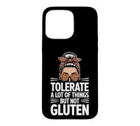 I Tolerate A Lot Of Things But Not Gluten Leopard Messy Bun Case for iPhone 15 Pro Max