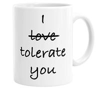 I Tolerate You Mug, Funny Gift for Him or Her, Valentine's Day, Couples Gifts, Wedding Anniversary, Ceramic Cup