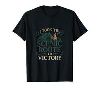 I Took the Scenic Route to Victory Gaming Pixel Art Design T-Shirt