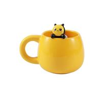I-TOTAL® - Ceramic Mug with Ceramic Animal on The Edge, Tea or Coffee Mug 450 ml (BEE)