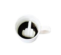 I-TOTAL® - Ceramic Tea/Coffee Mug with 3D Interior Design Perfect Fun Gift 9 x 8.5 x 9 cm (Middle Finger) 300 ml
