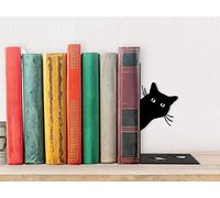 I-TOTAL® - Cute Metal Book Stand Bookends for Bookshelf/Table (CAT)