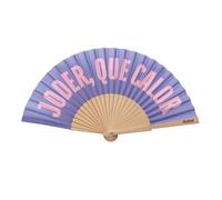 I-TOTAL® - Fan for Summer in Wood and Canvas - Modern and Fun Size: 42 x 23 cm (JODER QUE CALOR)