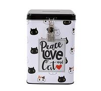 I-TOTAL® - Fun MONEY BANK with padlock and keys/Metal coin purse with closure (CAT)
