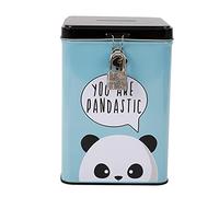 I-TOTAL® - Fun MONEY BANK with padlock and keys/Metal coin purse with closure (PANDA)
