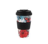 I-TOTAL IDRINK® - RPET Coffee Mug with openable Silicone Cap, Easy to Carry 435ml, Recycled Plastic Takeaway Mug 8.7 x 8.7 x 15cm Ergonomic 435ml (Butterfly)