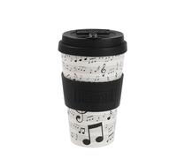 I-TOTAL IDRINK® - RPET Coffee Mug with openable Silicone Cap, Easy to Carry 435ml, Recycled Plastic Takeaway Mug 8.7 x 8.7 x 15cm Ergonomic 435ml (Music)