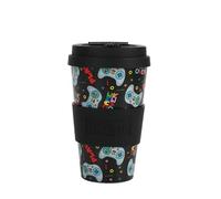 I-TOTAL IDRINK® - RPET Coffee Mug with openable Silicone Cap, Easy to Carry 435ml, Recycled Plastic Takeaway Mug 8.7 x 8.7 x 15cm Ergonomic 435ml (Let's Play)