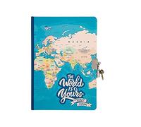 I-TOTAL - Secret Diary | Stationery diary | Gifts for Girls Or Boys (BLUE MAP)
