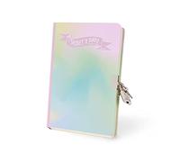 I-TOTAL® - Secret diary supplied with metal lock and two keys/Secret diary with dotted pages, Secret Diary for secrets, White Paper (Rainbow Dream)