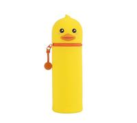 I-TOTAL® - Soft Silicone Pencil Case for School - Extendable with Animal Shaped Shape, Beauty Case (Duck)